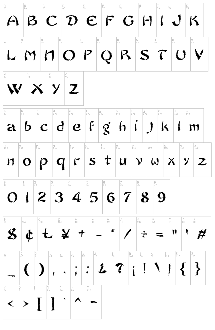 Sayonara font map